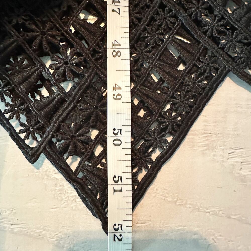 SELF-PORTRAIT Black Abstract Triangle Lace Midi Dress Size US 2 - Picture 14 of 15